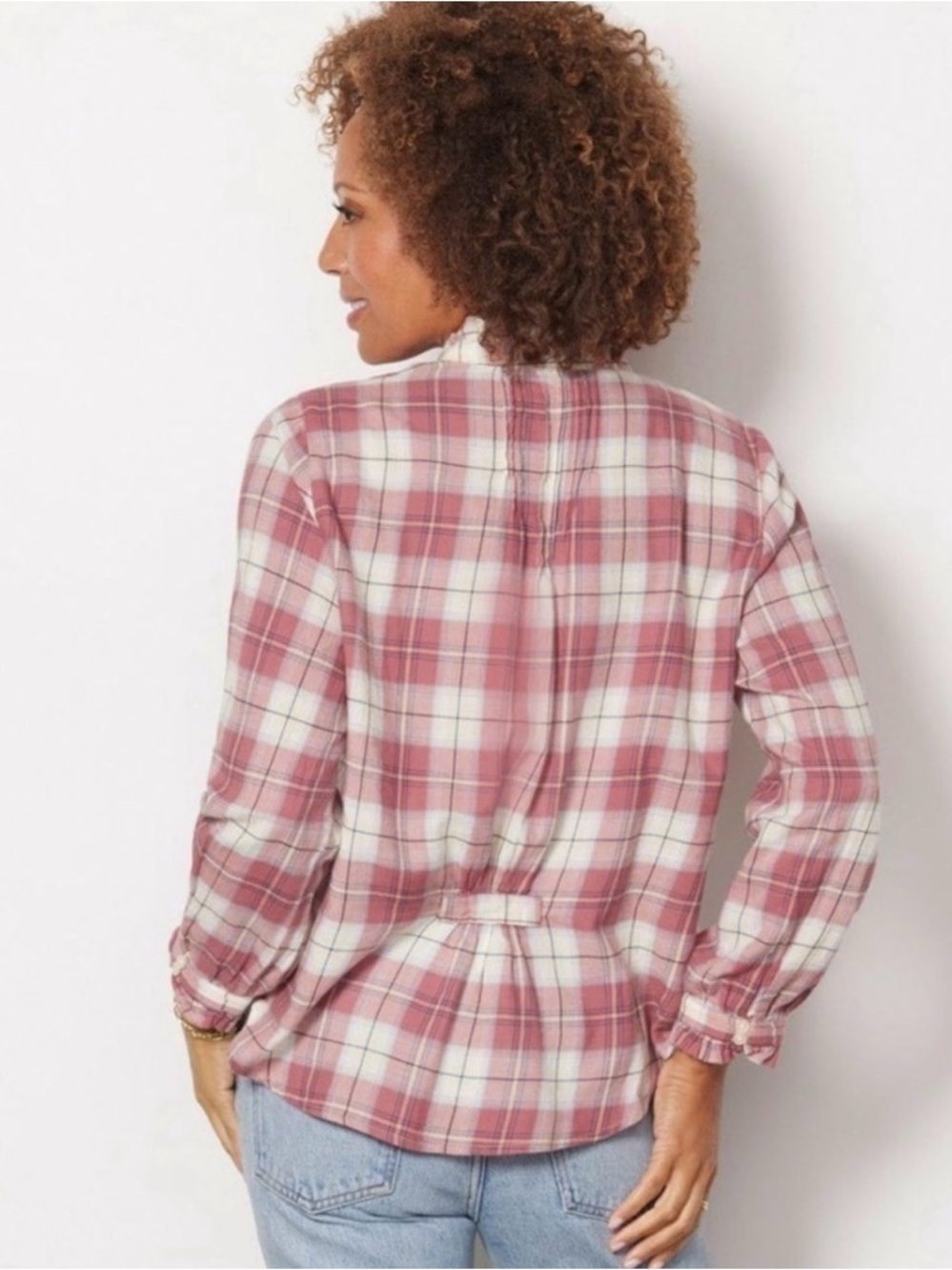 BNWT Trovata Bird of Paradis Finley Pintuck Blouse Canyonplaid Womens XS $206 - Picture 6 of 13